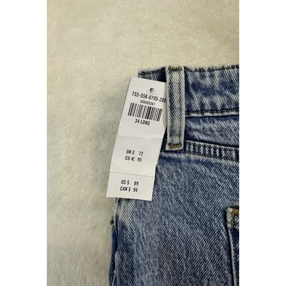 NWT Women's Abercrombie & Fitch Dad High Rise Med Wash Curve Love Jeans 18 Long